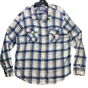 True Grit Shirt‎ Mens Large Flannel Plaid Preppy Academia Career Country Chore